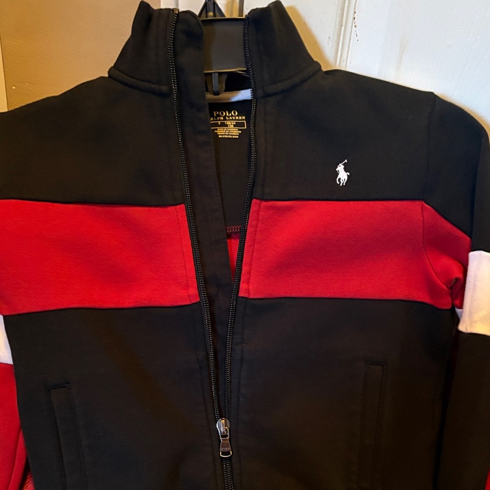 Polo by Ralph Lauren Black and Red Bomber Jacket